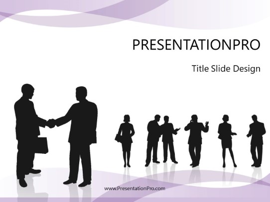 Teamwork Success Purple PowerPoint Template title slide design