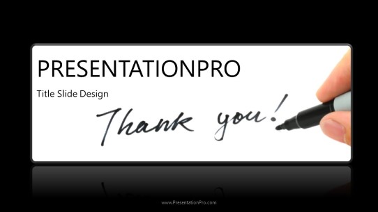 Thank You Pen Widescreen PowerPoint Template title slide design