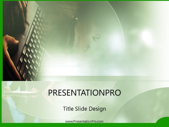 Timely Green PowerPoint Template title slide design