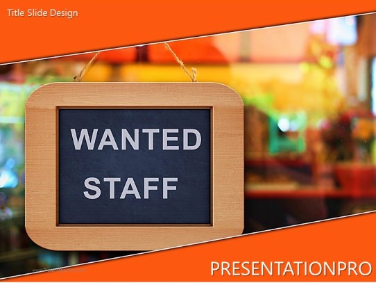 Wanted Staff PowerPoint Template title slide design