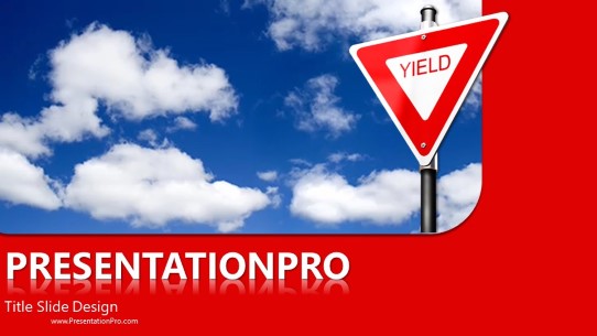 Yield In Clouds Widescreen PowerPoint Template title slide design