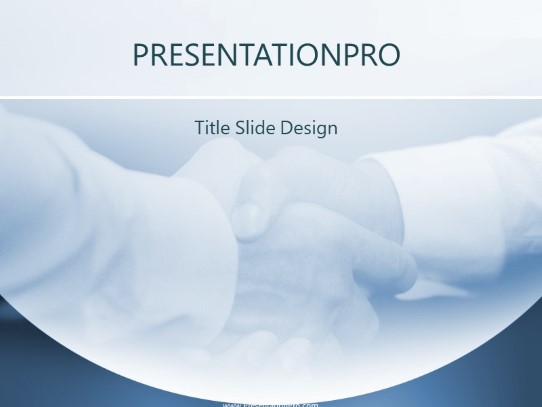 Agree Blue PowerPoint Template title slide design