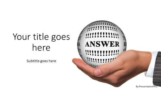 Answer Spheres Widescreen PowerPoint Template title slide design