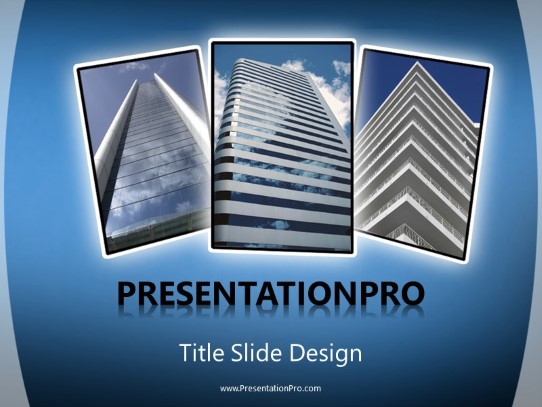 Big Office Buildings PowerPoint Template title slide design