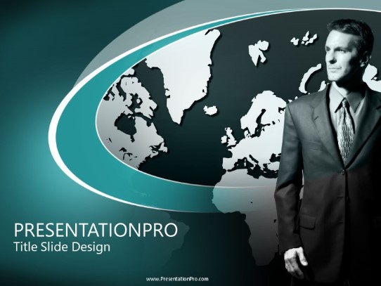 Business Map PowerPoint Template title slide design
