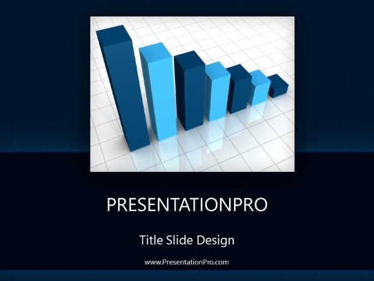 chart my decrease blue PowerPoint Template title slide design
