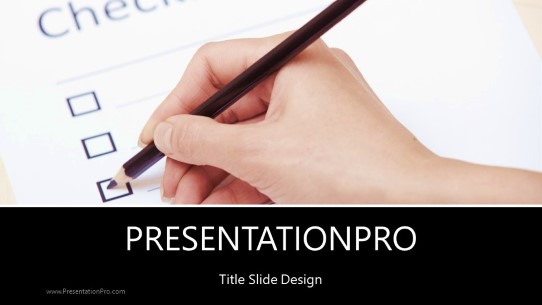 Checklist Widescreen PowerPoint Template title slide design
