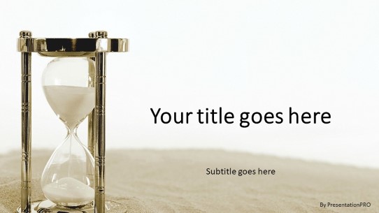 Hour Glass Sand Widescreen PowerPoint Template title slide design
