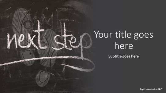 Next Step Chalk Widescreen PowerPoint Template title slide design