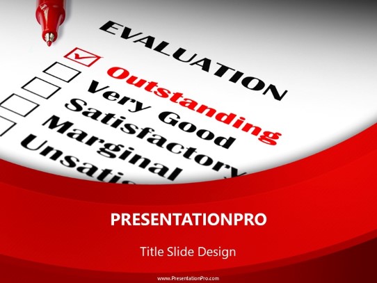 Outstanding Evaluation PowerPoint Template title slide design