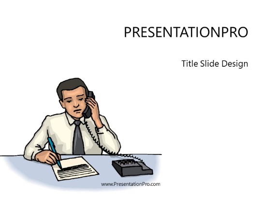 Phone Guy PowerPoint Template title slide design