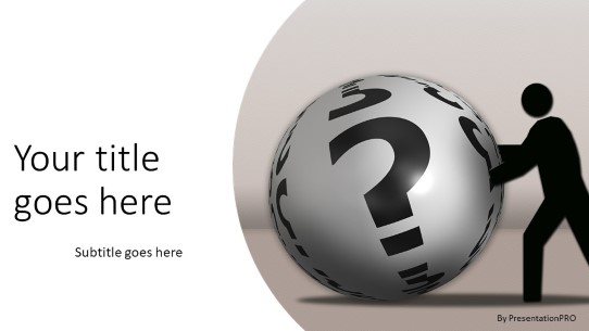 Question Push Ball Widescreen PowerPoint Template title slide design