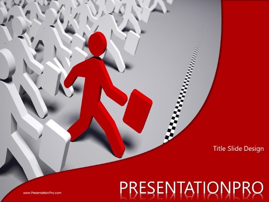 Race To The Finish Widescreen PowerPoint Template title slide design