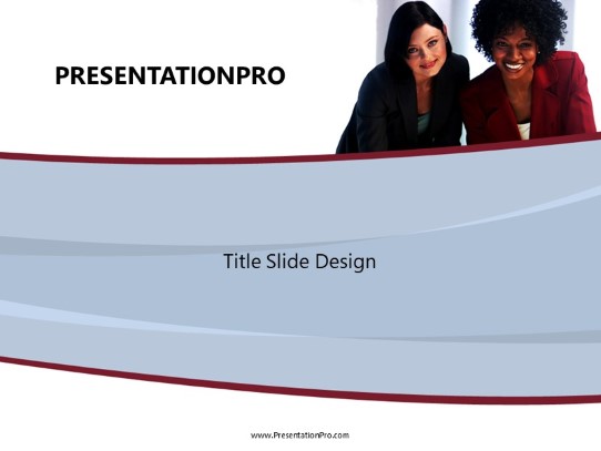 Smiling Business Execs PowerPoint Template title slide design