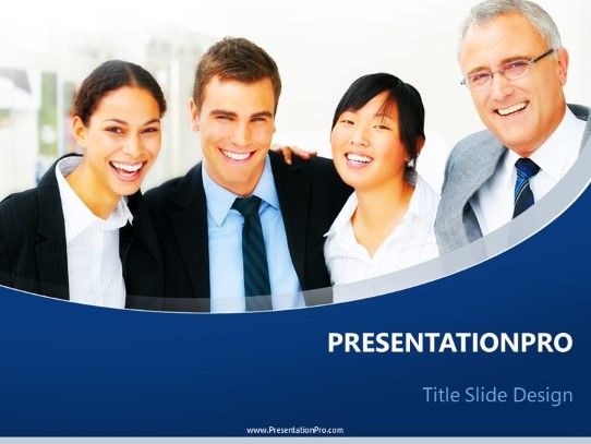 Smiling Group Portrait 02 PowerPoint Template title slide design