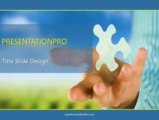 Solution In Hand Widescreen PowerPoint Template title slide design