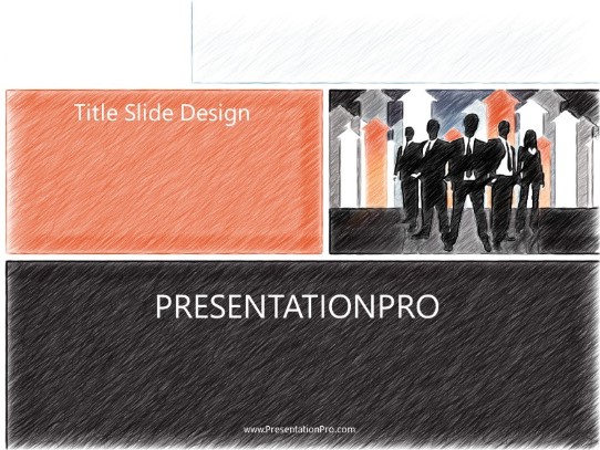 Success Stance Color Pen PowerPoint Template title slide design