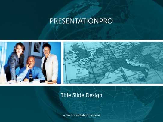 The Board 02 Cyan PowerPoint Template title slide design