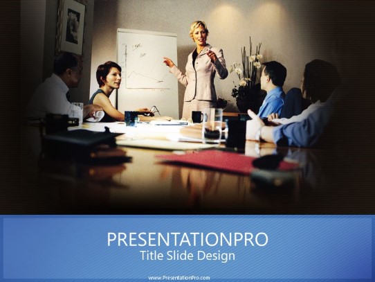 Woman Presenting PowerPoint Template title slide design