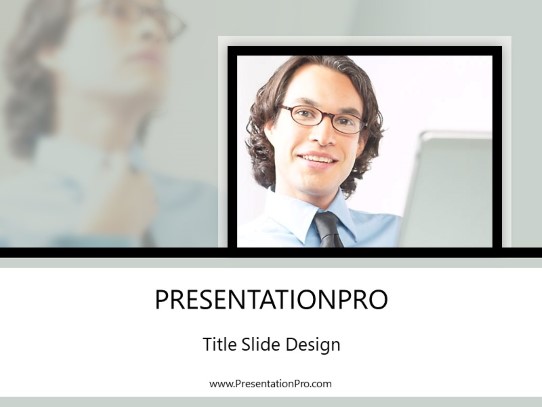 Young Accountant Green PowerPoint Template title slide design