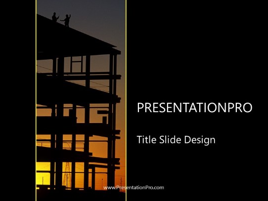 Construction Framework PowerPoint Template title slide design