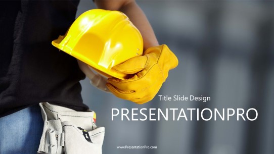 Hard Hat Widescreen PowerPoint Template title slide design