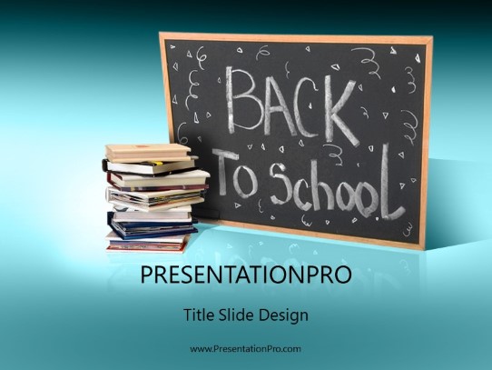 Back 2 School 2 Cyan PowerPoint Template title slide design