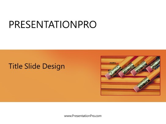 Lots Of Pencils PowerPoint Template title slide design