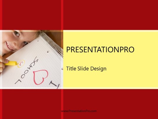 Love For School Yellow PowerPoint Template title slide design