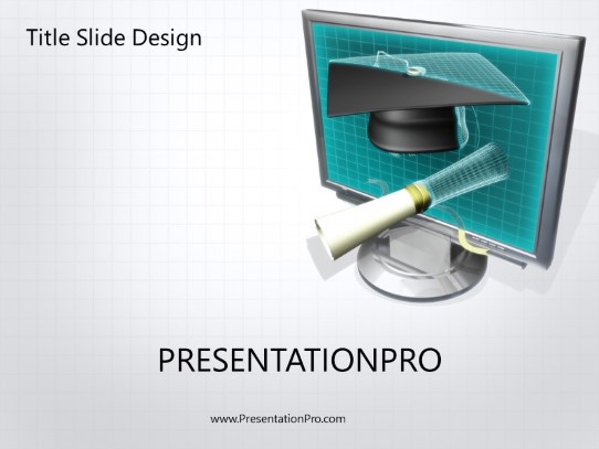 Online Edu Gray PowerPoint Template title slide design