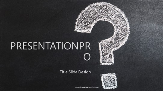 Question Mark Chalk Widescreen PowerPoint Template title slide design