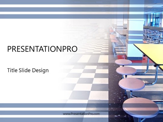 School Cafeteria PowerPoint Template title slide design