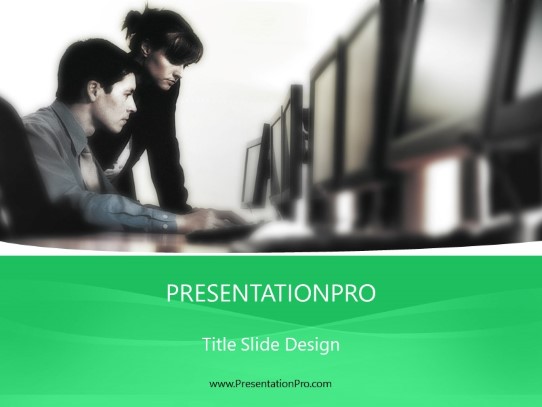 Show Me 03 Green PowerPoint Template title slide design