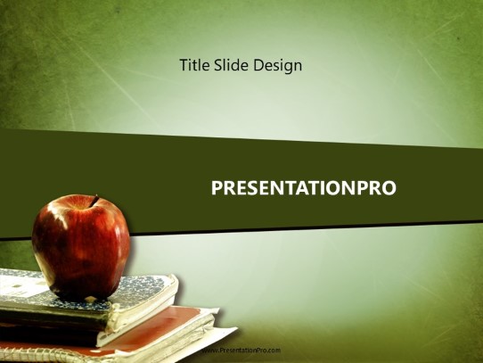 Teachers Apple Stack PowerPoint Template title slide design