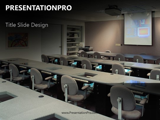 Training Room PowerPoint Template title slide design