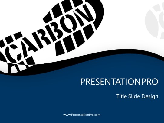 Carbon Footprint Blue PowerPoint Template title slide design