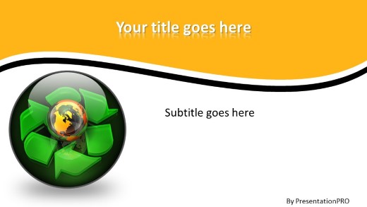Globe Icon Recycle 3 Widescreen PowerPoint Template title slide design
