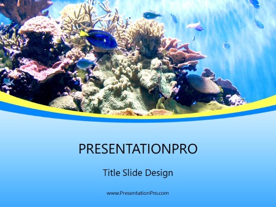 Save Our Reefs PowerPoint Template title slide design