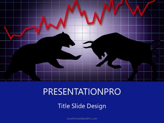 Bear Bull Face Off PowerPoint Template title slide design