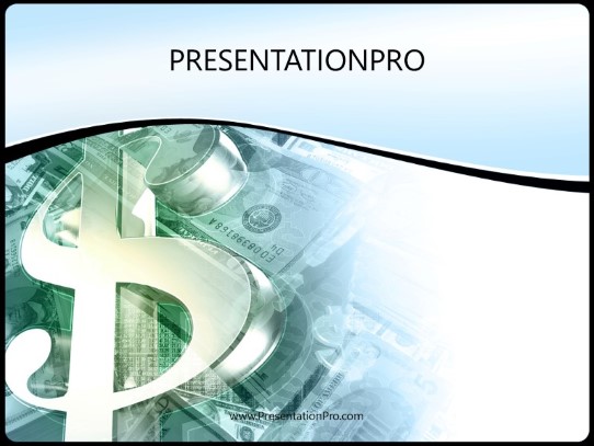 money mix teal PowerPoint Template title slide design