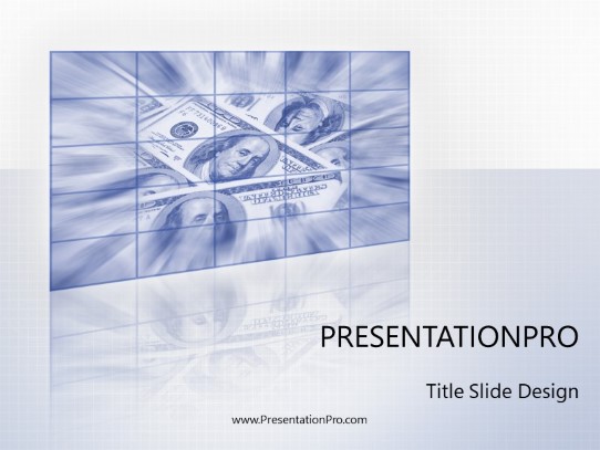 Money Motion Blue PowerPoint Template title slide design