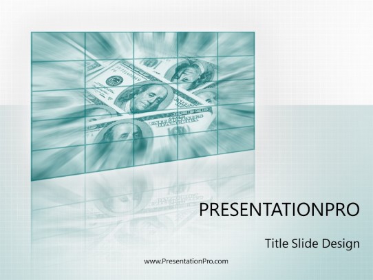 Money Motion Teal PowerPoint Template title slide design