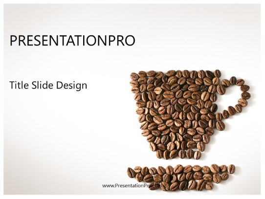 Coffee Bean Cup PowerPoint Template title slide design