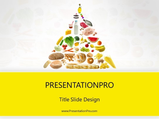 Food Pyramid Yellow PowerPoint Template title slide design