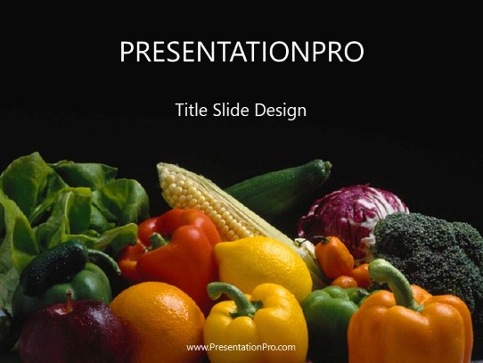 Veggies2 PowerPoint Template title slide design
