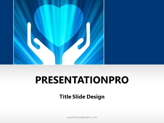 Helping Heart Hands PowerPoint Template title slide design