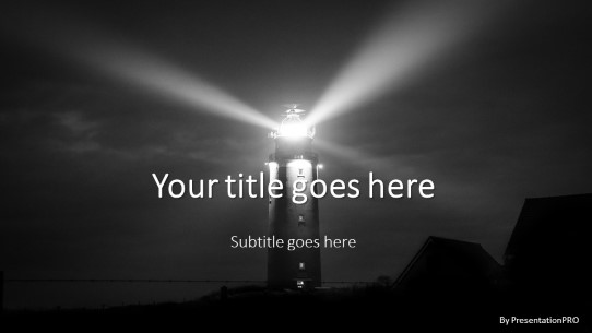 Light House Beakon Widescreen PowerPoint Template title slide design