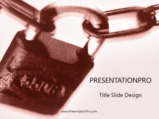 Lock Down Brown PowerPoint Template title slide design