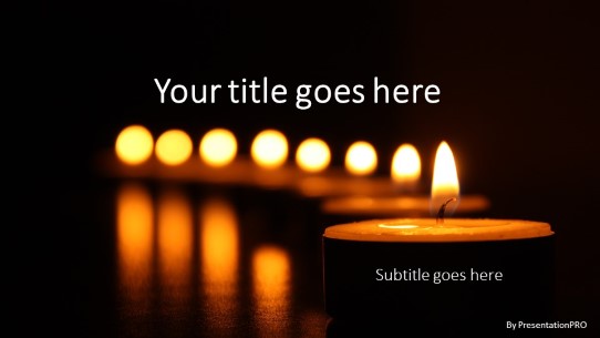 Ring of Candles Widescreen PowerPoint Template title slide design