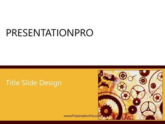 Rusty Gears PowerPoint Template title slide design